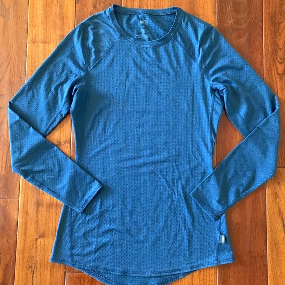 REI Co-op Lightweight Base Layer Long-Sleeve Teal Crew Top - Women's Size xs NEW - Picture 1 of 8